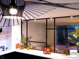 Verrière cuisine mondrian